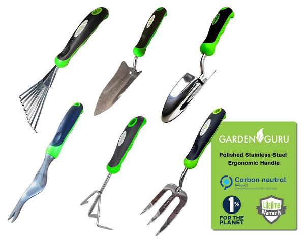 Stainless Steel Gardening Tool Set Trowel Rake Cultivator