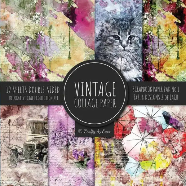 Vintage Collage Scrapbooking Ephemera Paper Crafting Paperback Collection