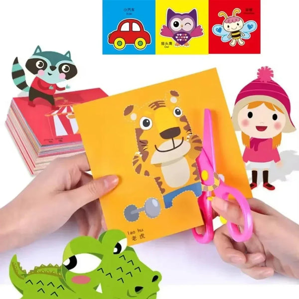 Kids Craft Paper Cut Book DIY Cartoon Scrapbooking Toys