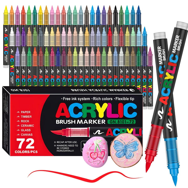 Acrylic Paint Pens Brush Tip DIY Craft Markers