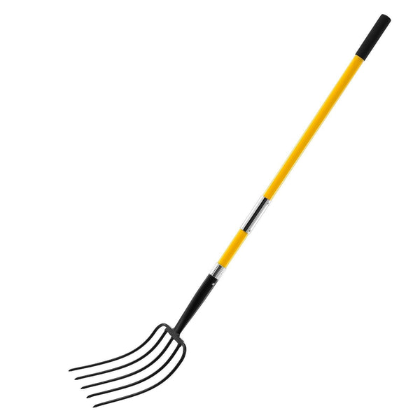 Five Tines Garden Fork Heavy Duty Digging Pitchfork
