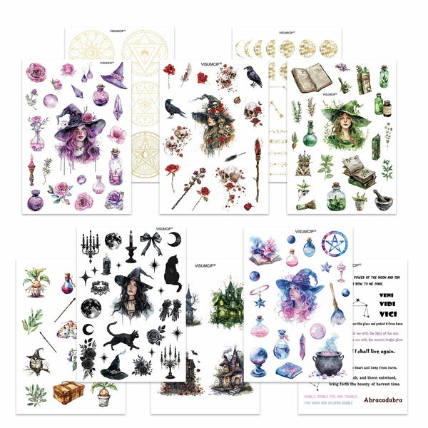 Witch Washi Stickers Pre Cut Journaling Scrapbooking Magic