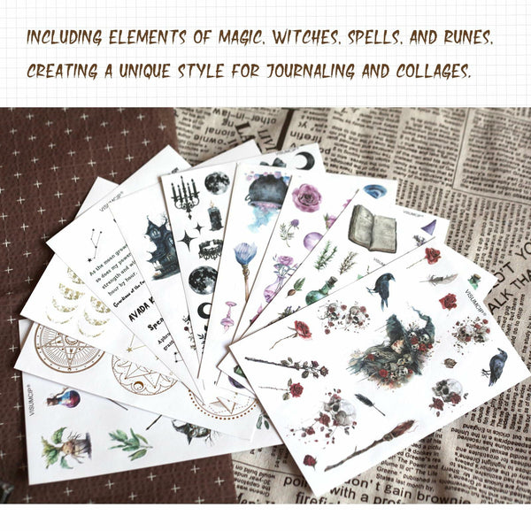 Witch Washi Stickers Pre Cut Journaling Scrapbooking Magic